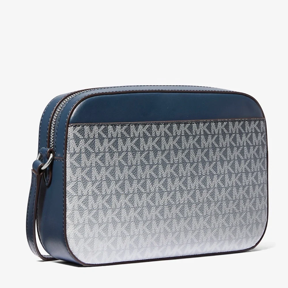 Michael Kors Jet Set Large Ombré Signature Logo EW Crossbody Body Navy  NWT
